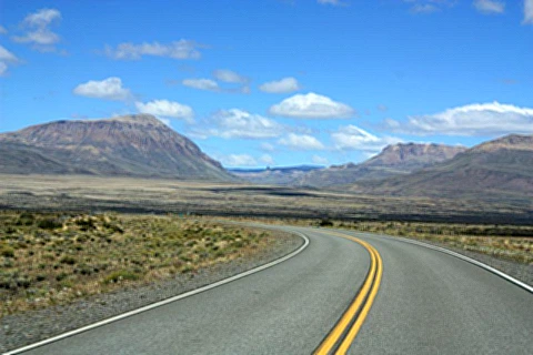 Trecho da estrada de El Calafate ao Glaciar Perito Moreno