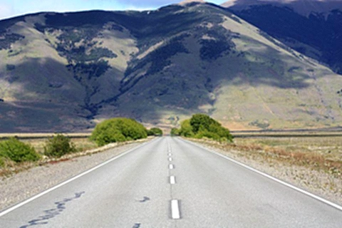 Trecho da estrada de El Calafate ao Glaciar Perito Moreno