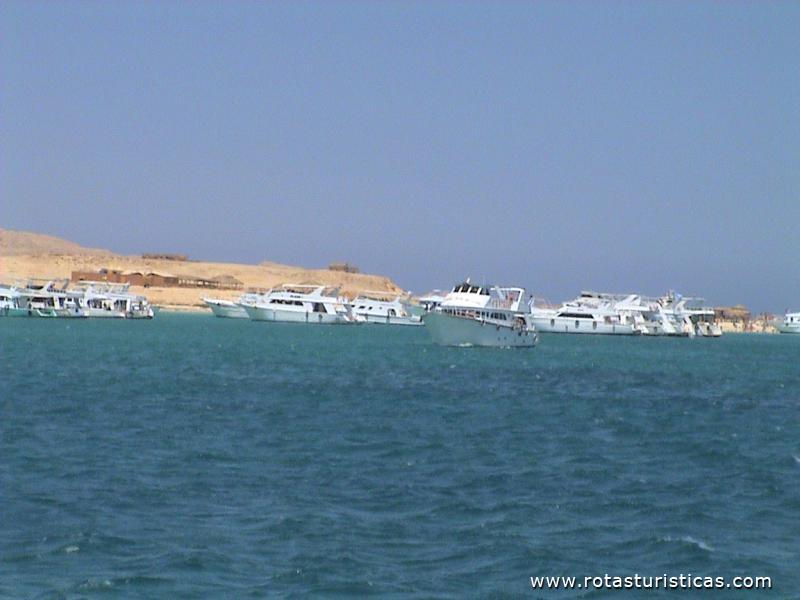 A chegar à ilha de Giftun